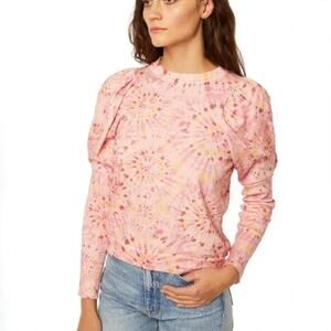 NWT MISA Los Angeles Kali Long Sleeve Puff Sleeve Top - Pink - Cotton Silk - M